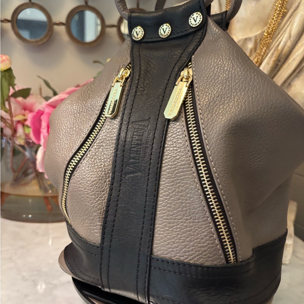 LOW START Valentina made in Italy Leather Top handle zipper tote